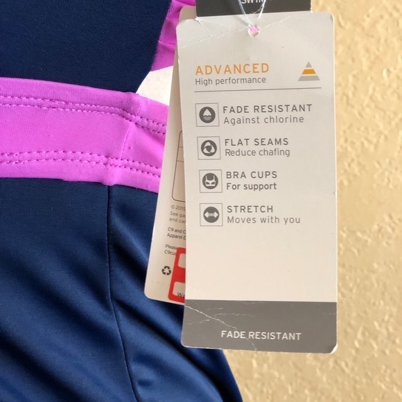 C9 By Champion Cut out Blue Purple Tankini Top size S - Picture 5 of 8